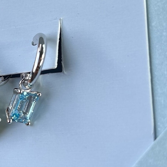 Kleinfeld Cubic Zirconia Small Stone Drop Huggie Hoop Earrings - Picture 4 of 4